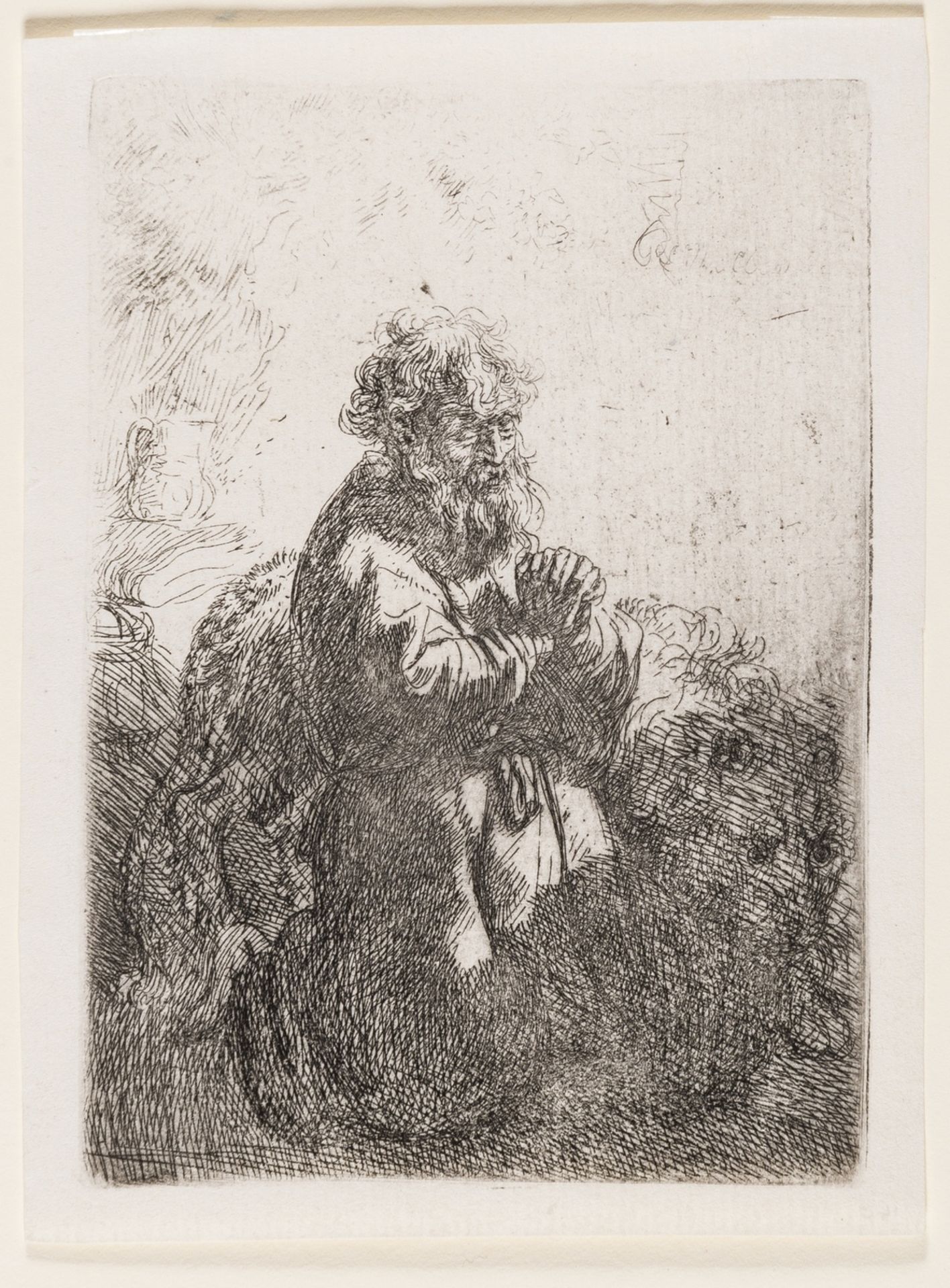 Rembrandt van Rijn (1606-1669) St. Jerome Kneeling in Prayer, Looking Down