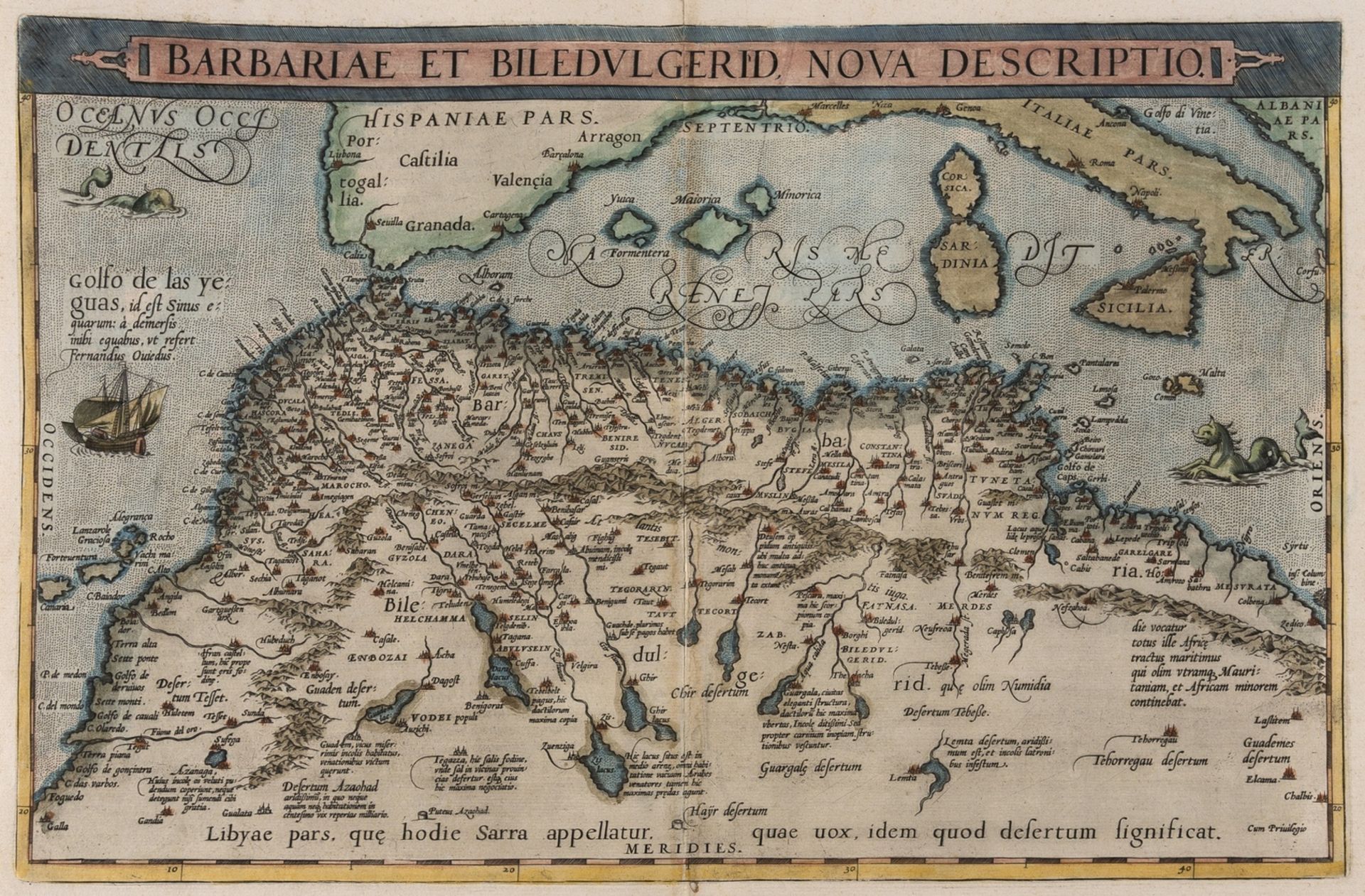 Africa.- Ortelius (Abraham) Barbariae et Biledulgerid Nova Descriptio, [c. 1609-1612] - Image 2 of 2