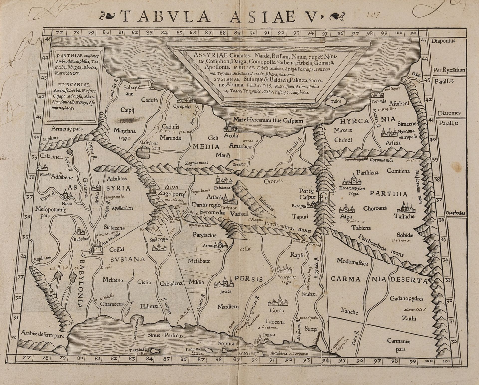 Middle East.- Münster (Sebastian) Tabula Asiae V, [c. 1542]