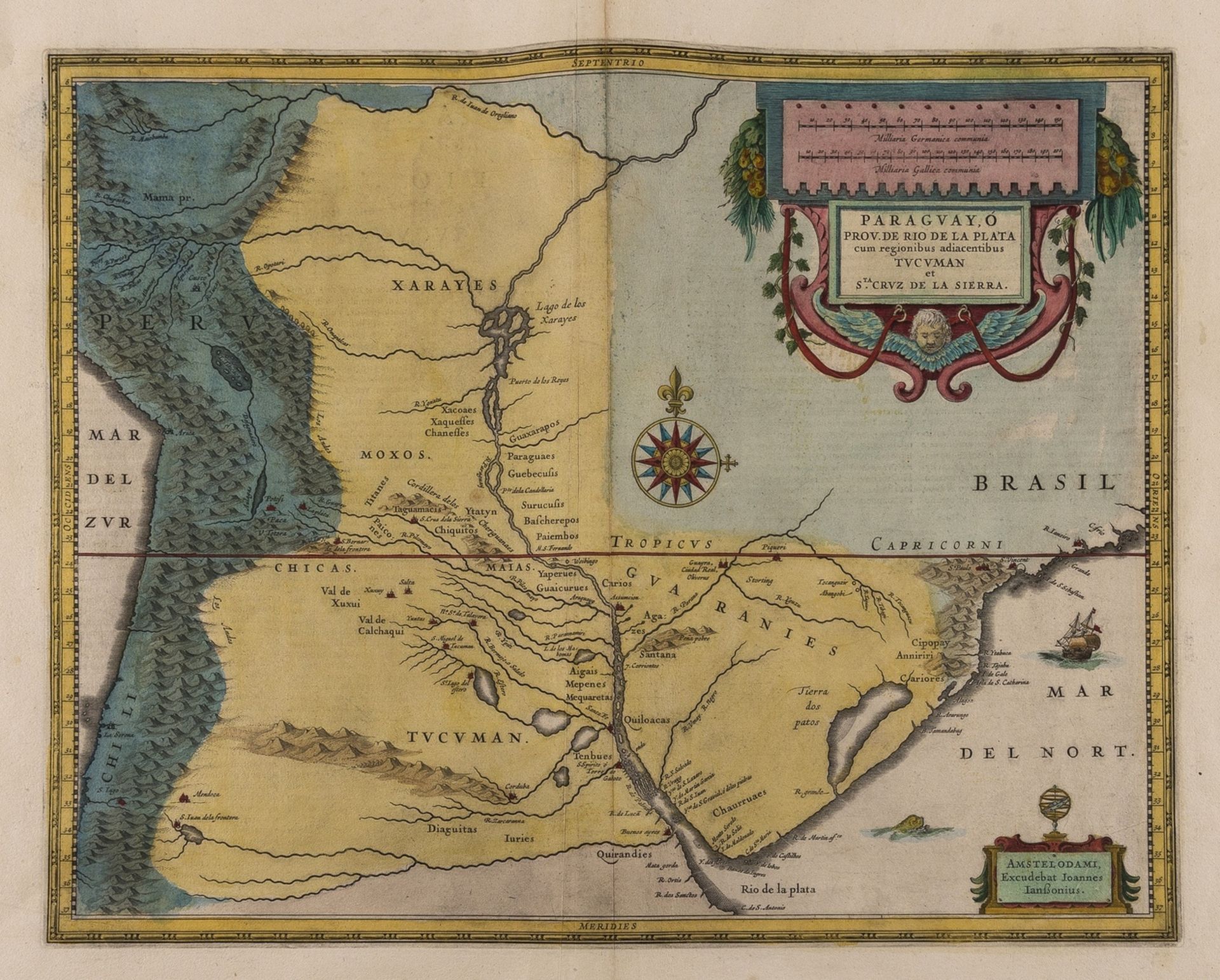 South America.- Jansson (Jan) Paraguay, o Prov. de Rio de la Plata cum Regionibus Adiacentibus …