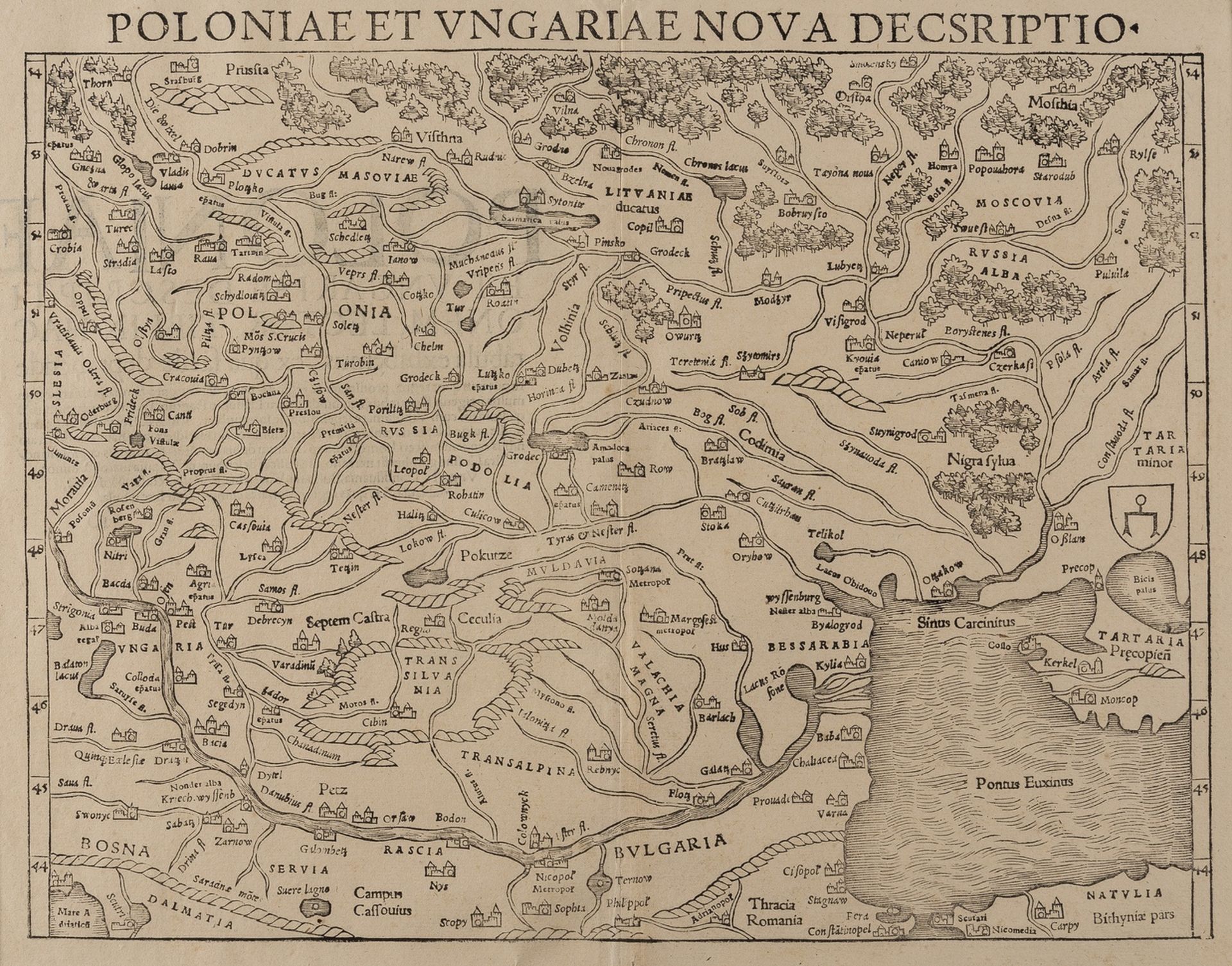 Poland.- Münster (Sebastian) Poloniae et Ungariae Nova Descriptio, [c. 1550].