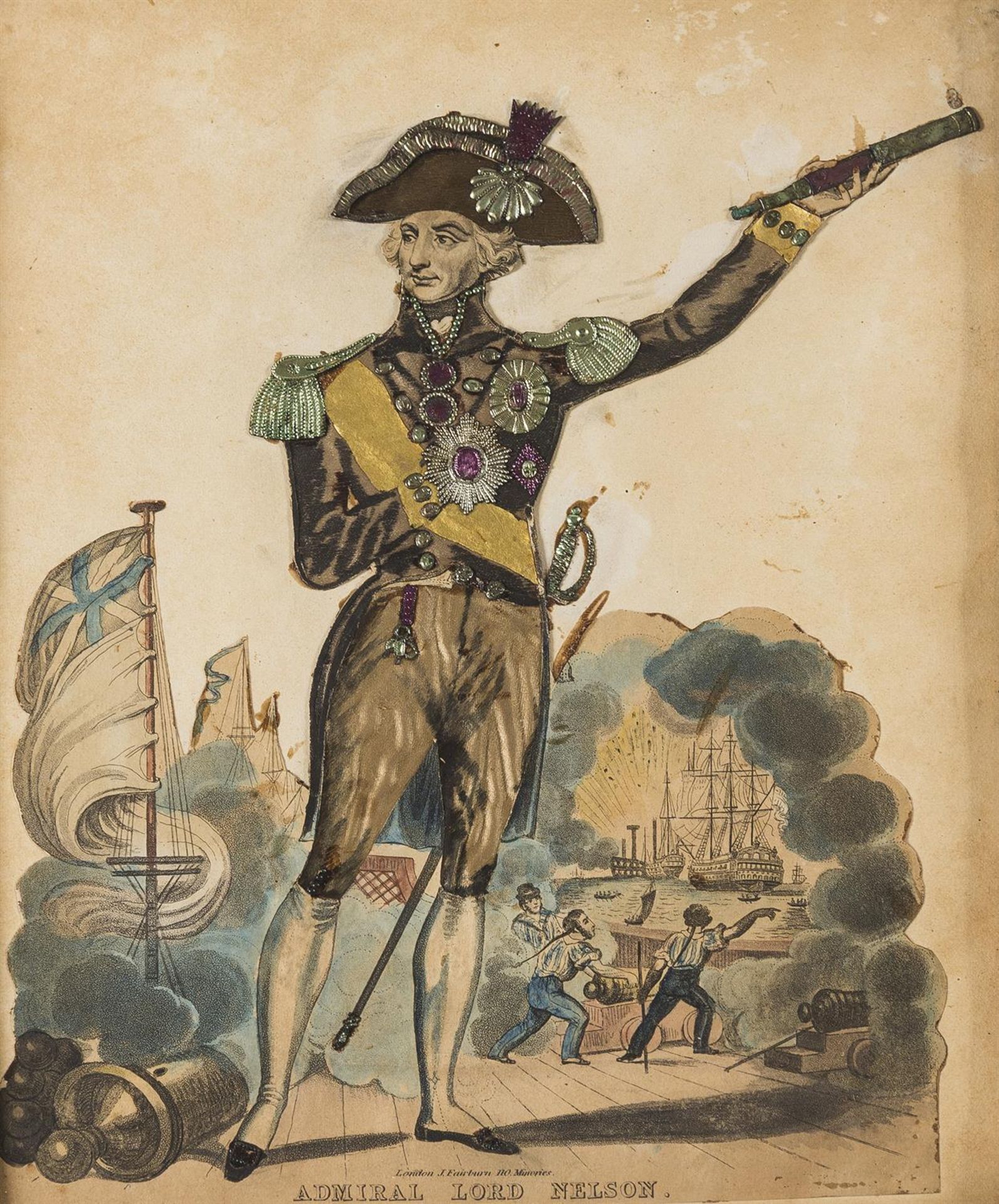 Trafalgar Decoupage Admiral Lord Nelson J Fairburn c1845