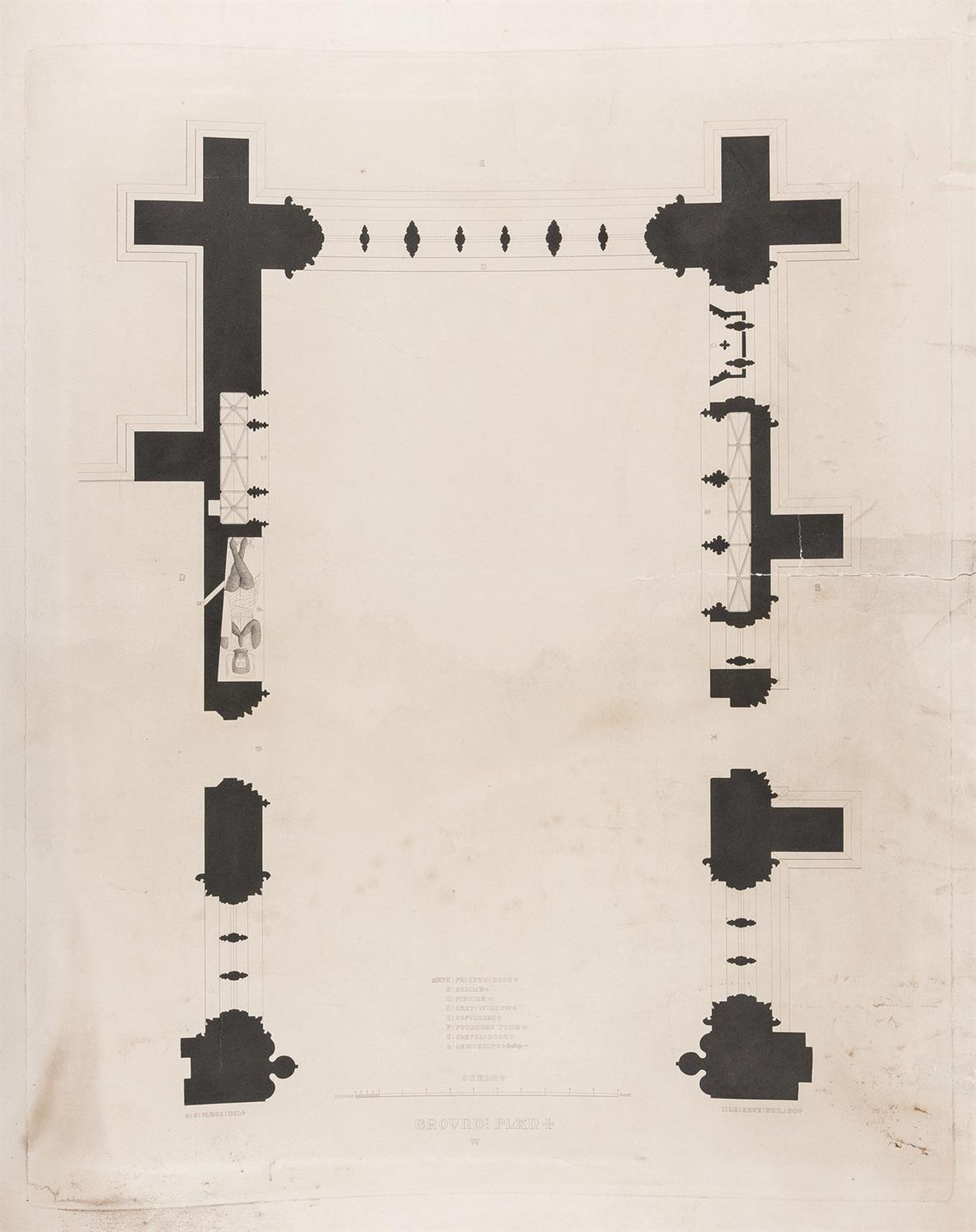 Nottinghamshire Place George Gordon Plans Sections and Elevation to the Chancel All Saints ...