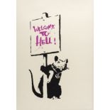 Banksy (b.1974) Welcome to Hell (Pink)