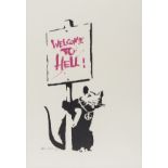 Banksy (b.1974) Welcome to Hell (Pink) (Signed)