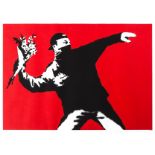 Banksy (b.1974) Love is in the Air (Flower Thrower)