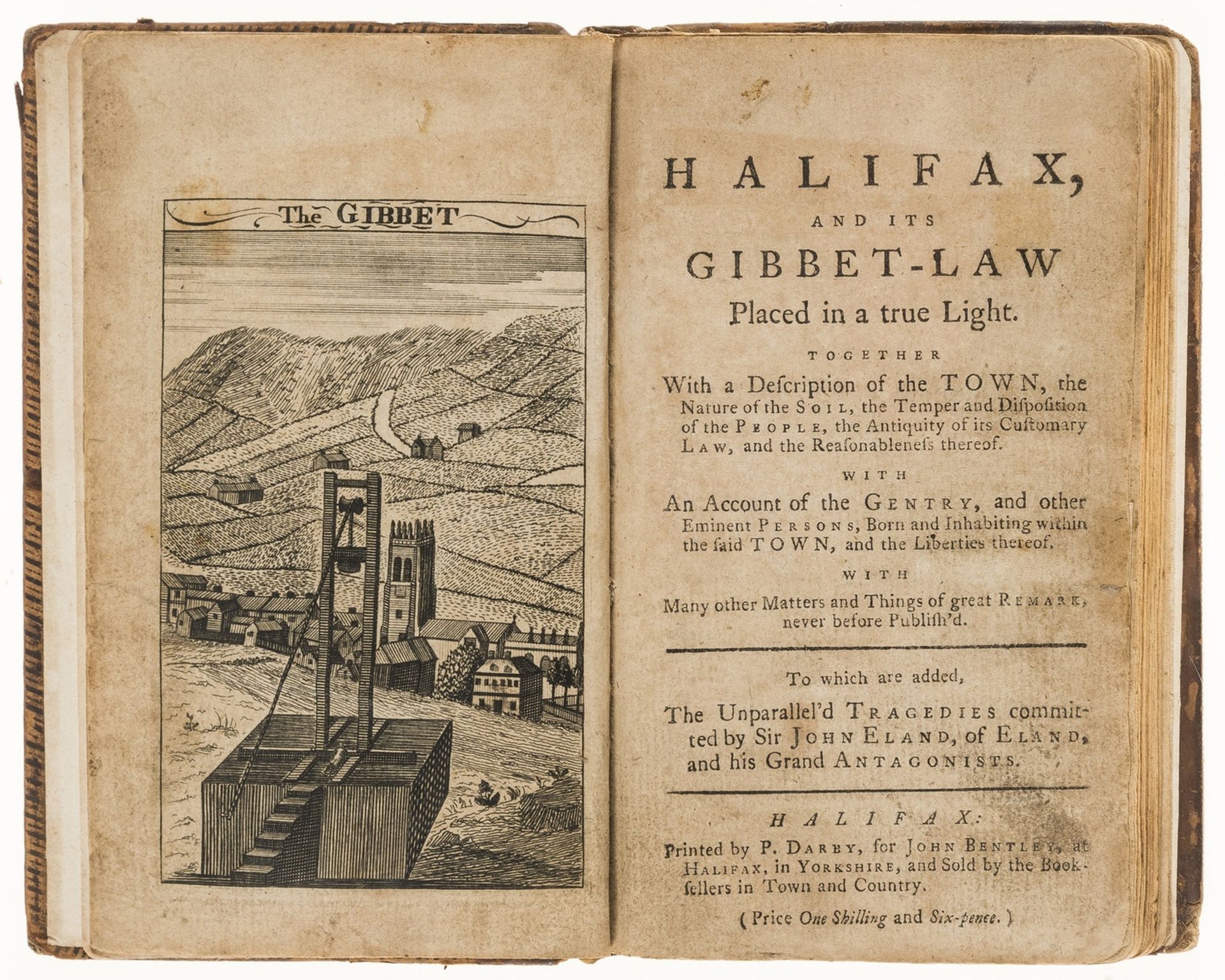 Early form of Guillotine.- [Midgley (Samuel)] Halifax, and its Gibbet-Law placed in a true Light, …