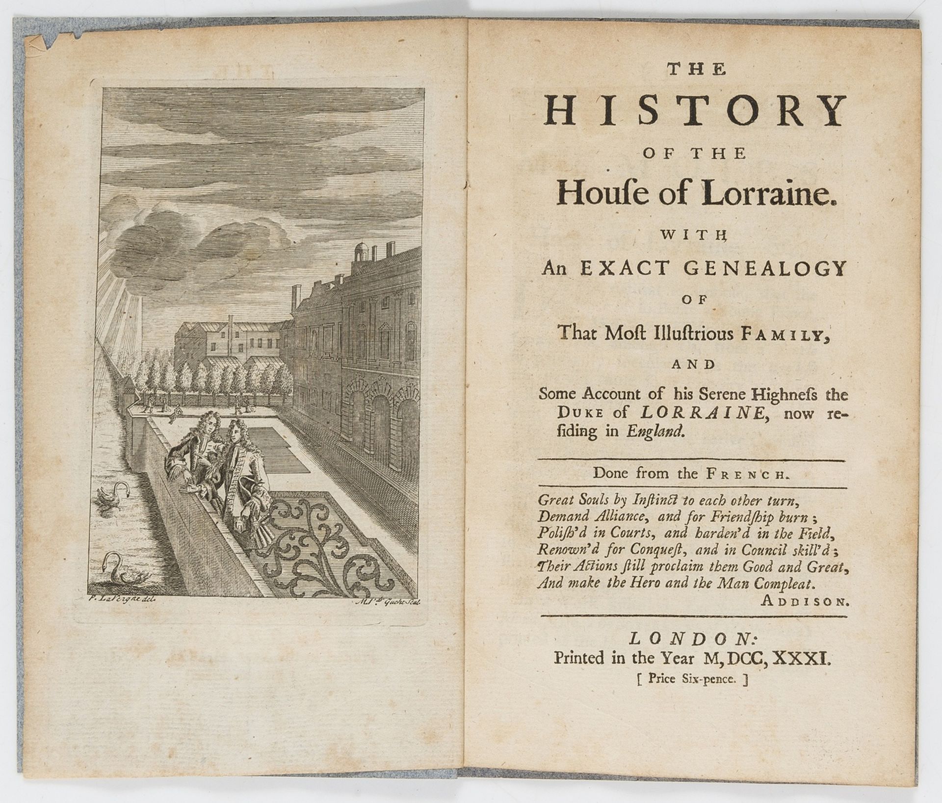 Wapole (Sir Robert).- History of the House of Lorraine (The)..., first edition, 1731.