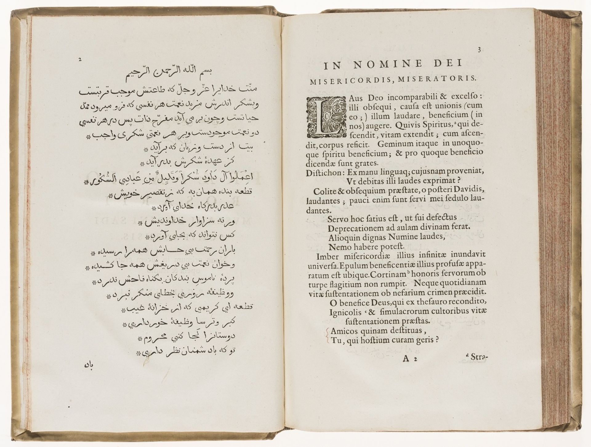 Persian literature.- Sa'di (Abu 'Abd Allah Musharrif al-Din) [Gulistan] Rosarium politicum..., …