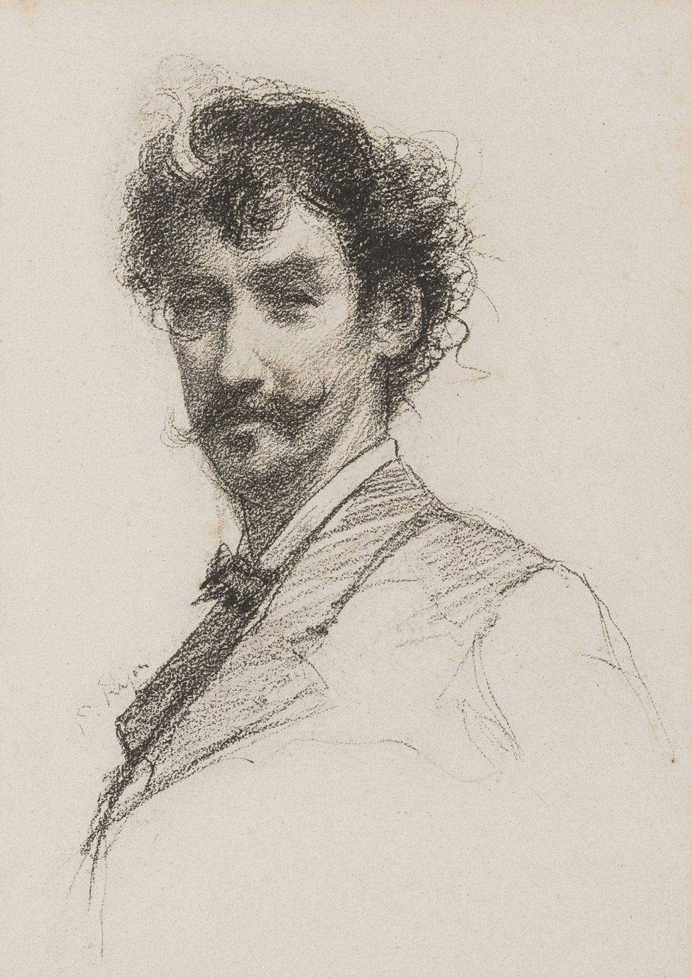 Whistler (James Abbott McNeill).- Rajon (Paul-Adolphe) Portrait of James Abbott McNeill Whistler, …