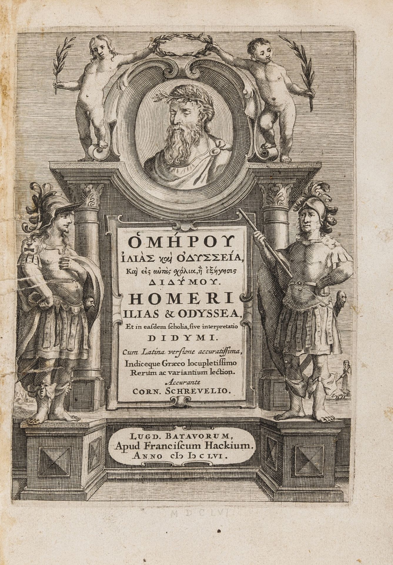 Homer. Ilias et Odyssea. Et in eadem scholia, sive interpretatio Didymi, Leiden, Hack, 1656; and a …