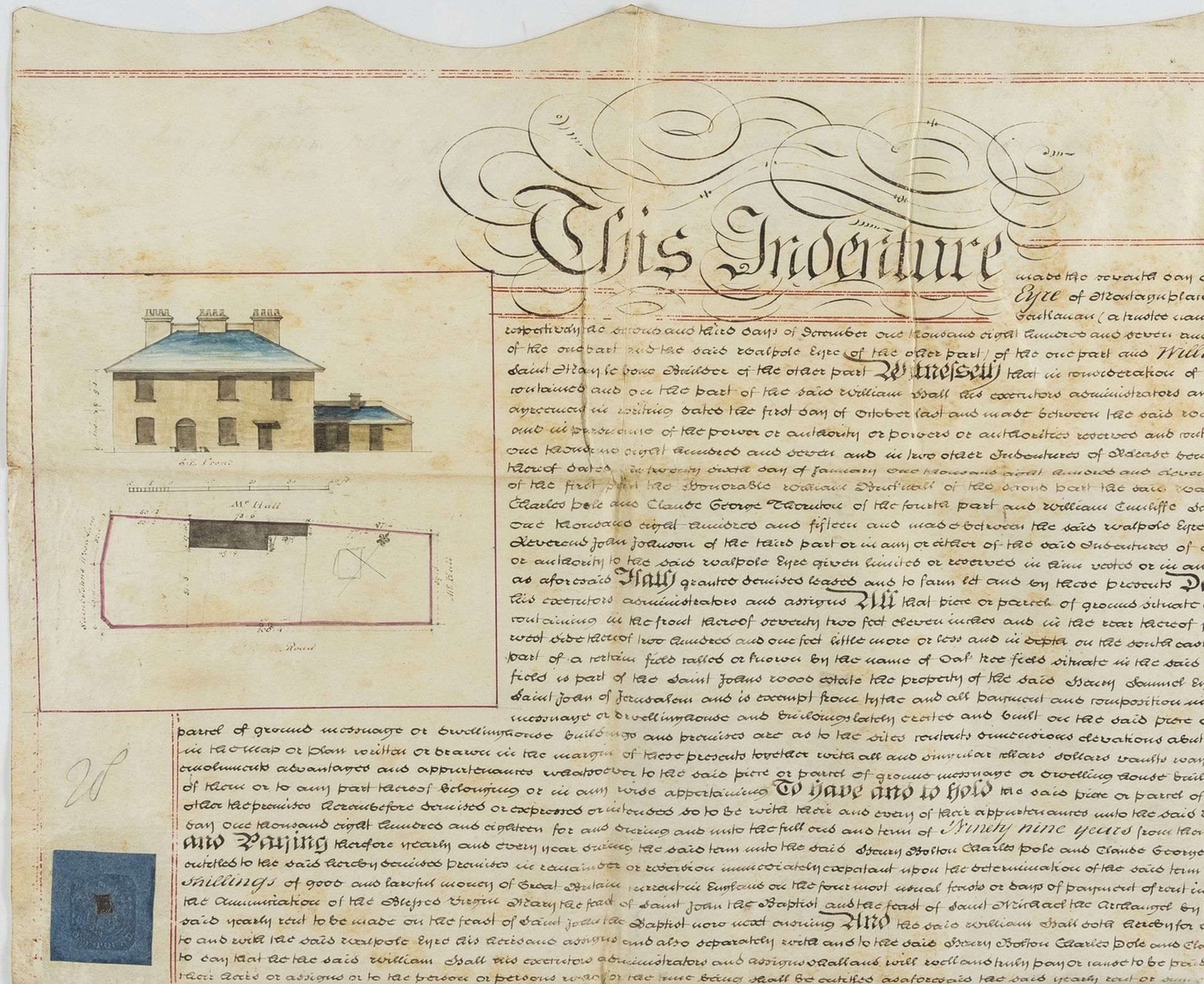 London.- St John's Wood Development.- Eyre (Walpole) Indenture lease of a piece of land and a …