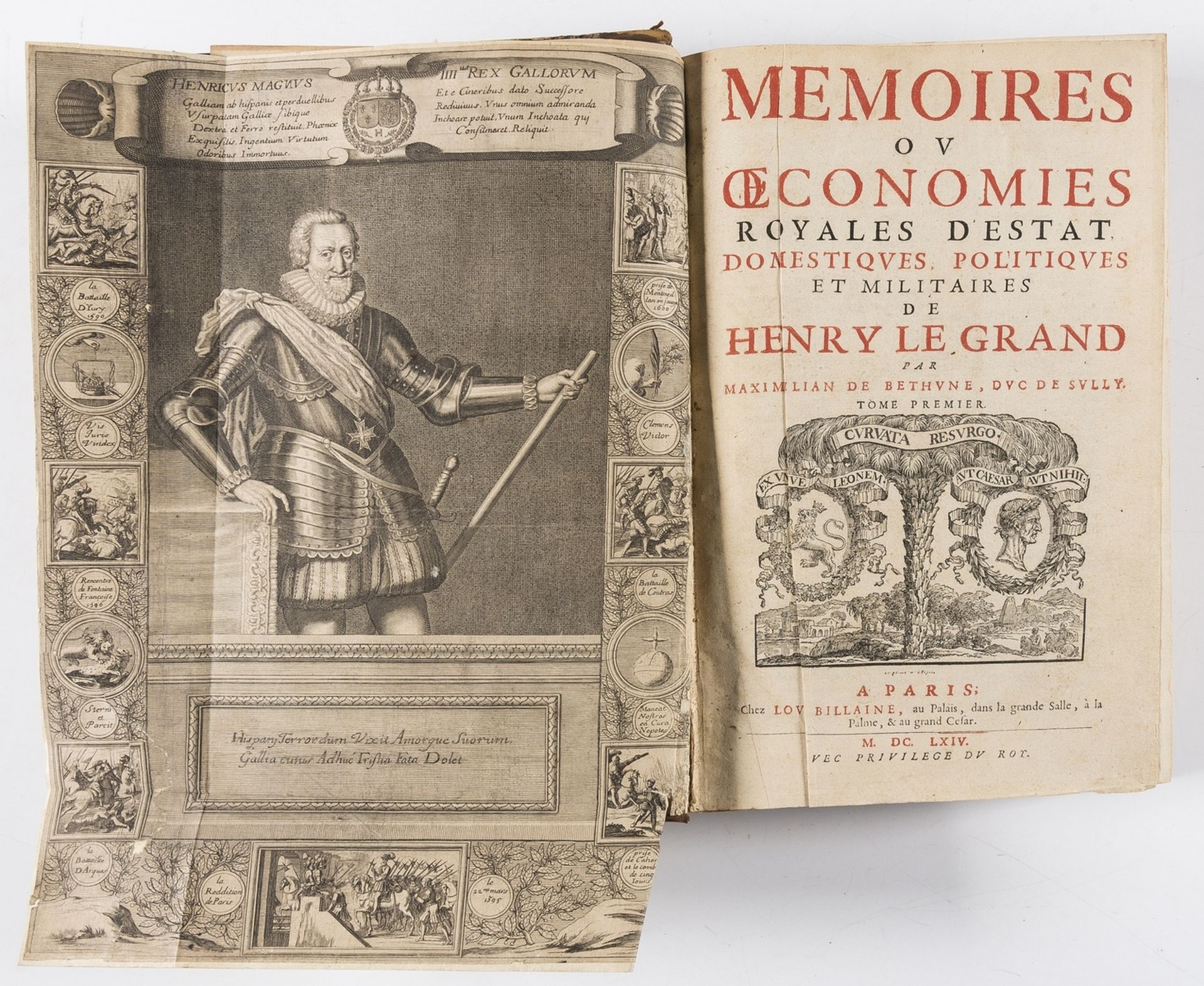 Sully (Maximillian de Béthune, Duc de) Memoires ou oeconommies royales d'estat domestiques, 2 vol. …