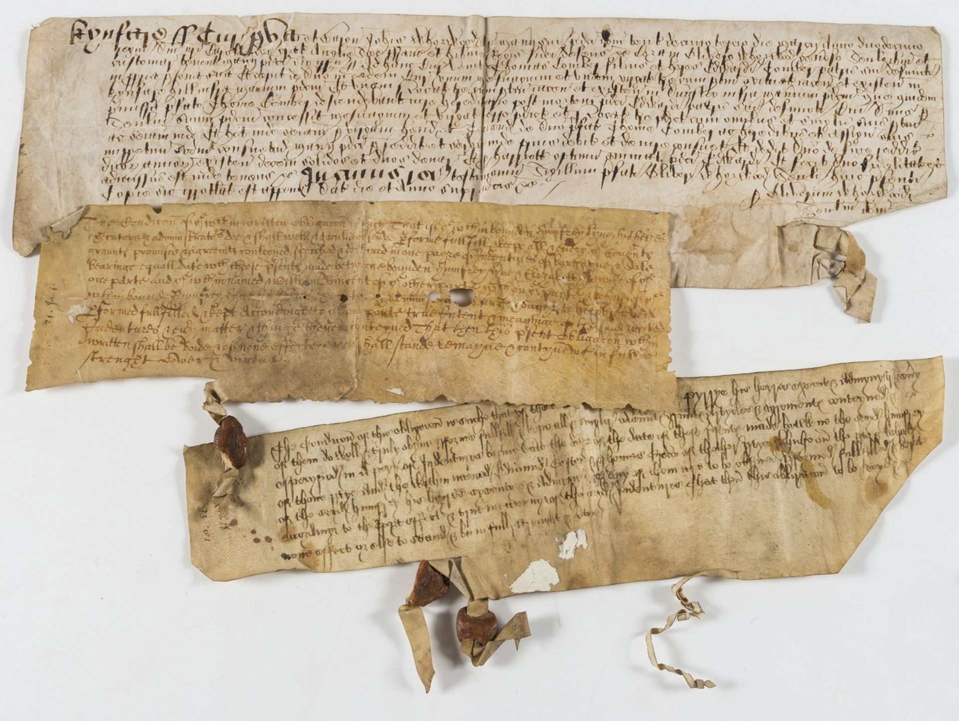 Horsley.- Obligation bond relating to Humfrey Pyrrye, manuscript on vellum, 2 sides, in English …