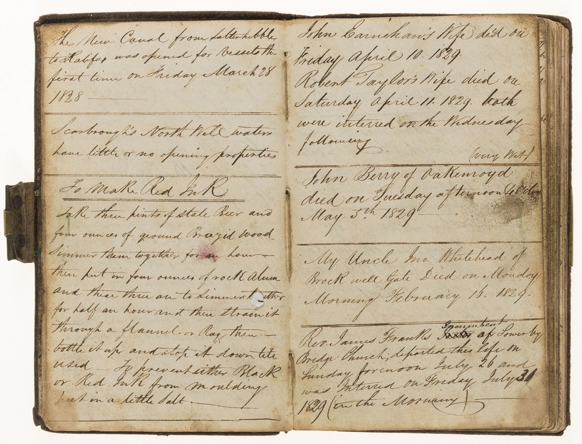 Commonplace Book & Diaries.- Whitehead (James, of Mill House, Norland, near Halifax) Commonplace …