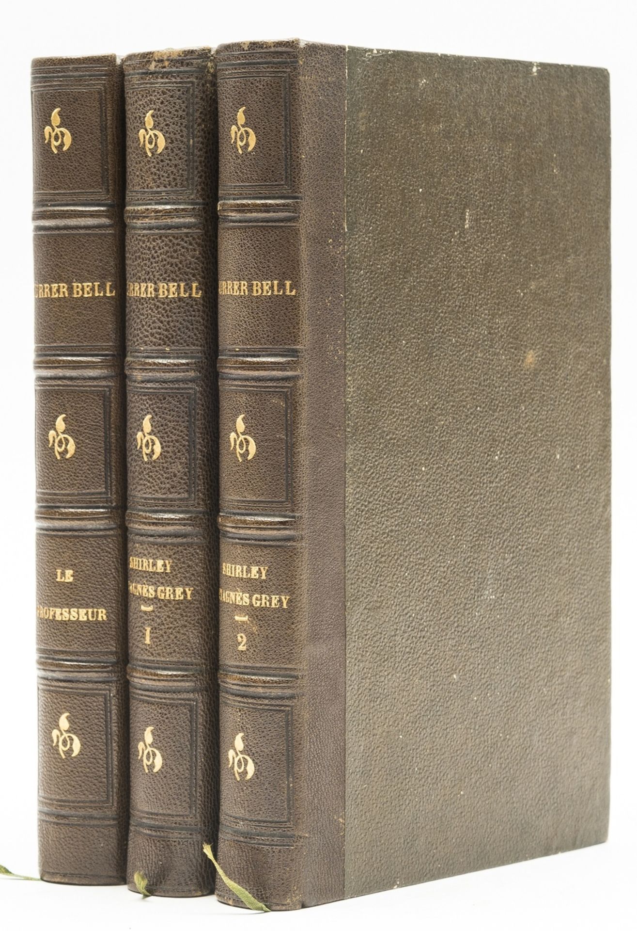 [Brontë (Charlotte)], "Currer Bell". Le Professeur, 1858 & Shirley et Agnès Grey, 2 vol., 1859, …