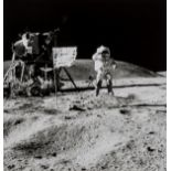 Apollo 16.- Duke (Charles) John Young's jumping salute, April 1972; John Young at the Rover next …