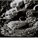Apollo 11.- Daedalus Crater on the Lunar far side, July 1969, vintage gelatin silver print.