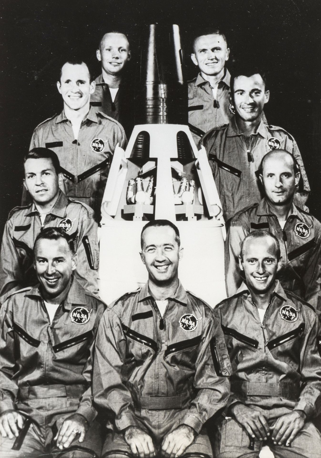 Gemini.- A group of studies of astronauts including Schirra, Shepard, Lovell, Borman, McDivitt …