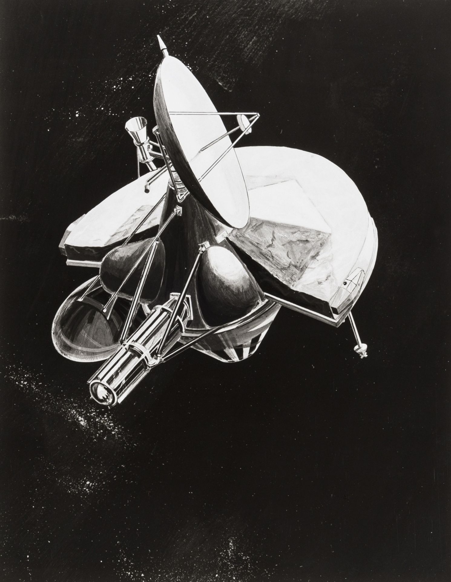 Artists' Concept Designs, 1965-81, vintage gelatin silver prints showing designs for Galileo, … - Image 2 of 2