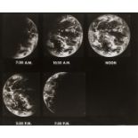 ATS-111 Satellite.- sequence of five sunrise-to-sunset views of Earth, 18 November 1967.