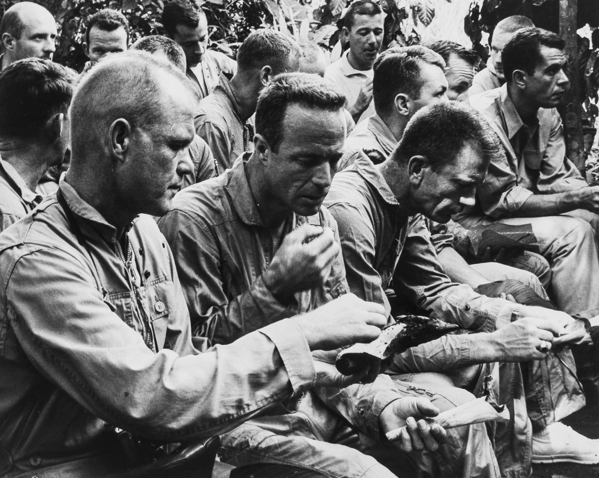 Sixteen astronauts take part in tropic survival training in the Canal Zone, Panama, June 1963, … - Image 2 of 3