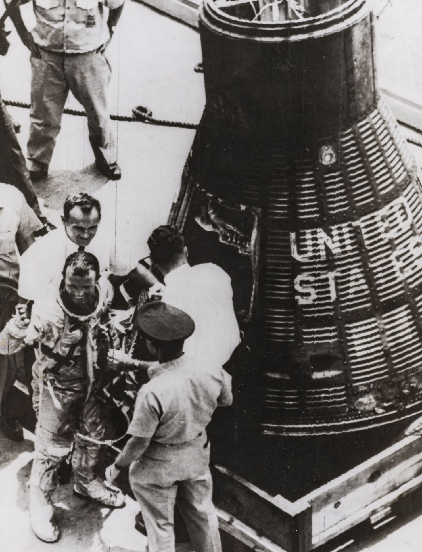 Mercury Astronaut.- Gordon Cooper, 1963, 2 vintage gelatin silver prints, signed and dated by …