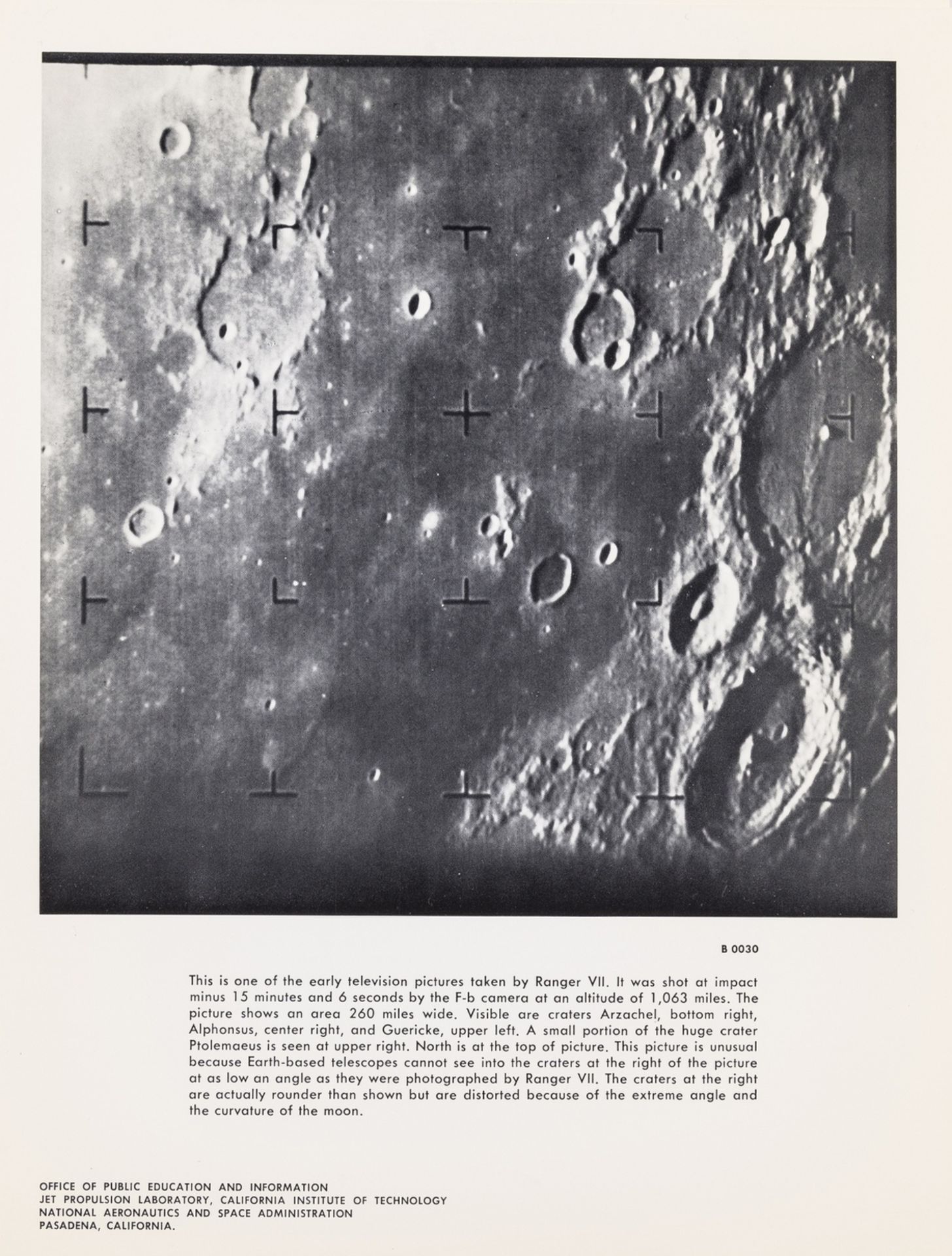 Moon.- Views from Ranger VII, 31 July 1964; Views from Ranger IX, 24 March 1965, vintage …