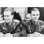 Cosmonauts.- Baturin (Vasily M.) Yuri Gagarin, the first man in space, with Gherman Titov, the …