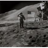 Apollo 15.- Scott (David) James Irwin salutes the U.S. flag, August 1971; and others similar, …