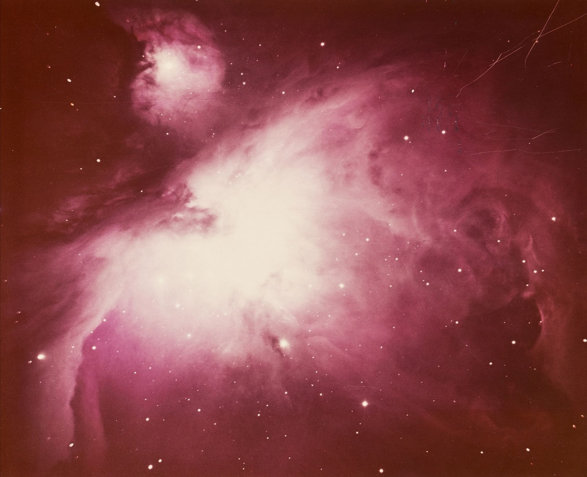 Astrophotography.- Unknown photographer Orion Nebula, c.1955, vintage chromogenic print.