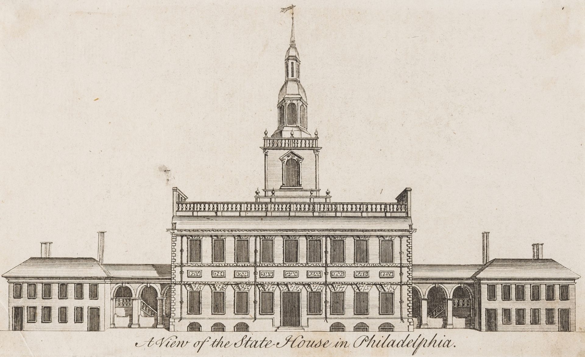 America.- Heap (George), after. A View of the State House in Philadelphia, [1752]