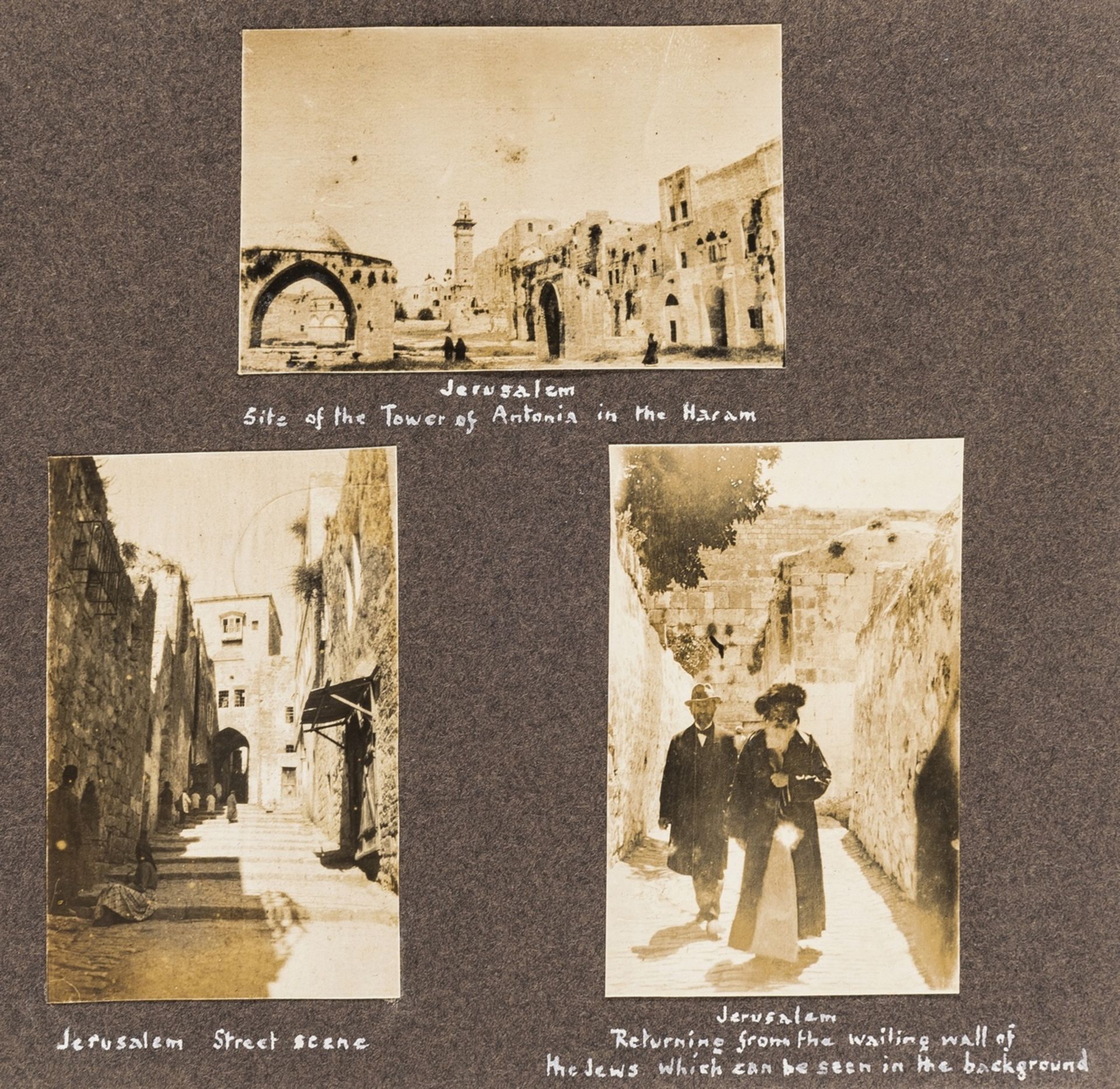 Middle East.- [World War One photograph album], c.65 albumen prints showing Iraq, Palestine and …