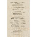 Theatre in India.- British India Army.- Playbill for Cantonment Theatre, Secunderabad, India, 1844.