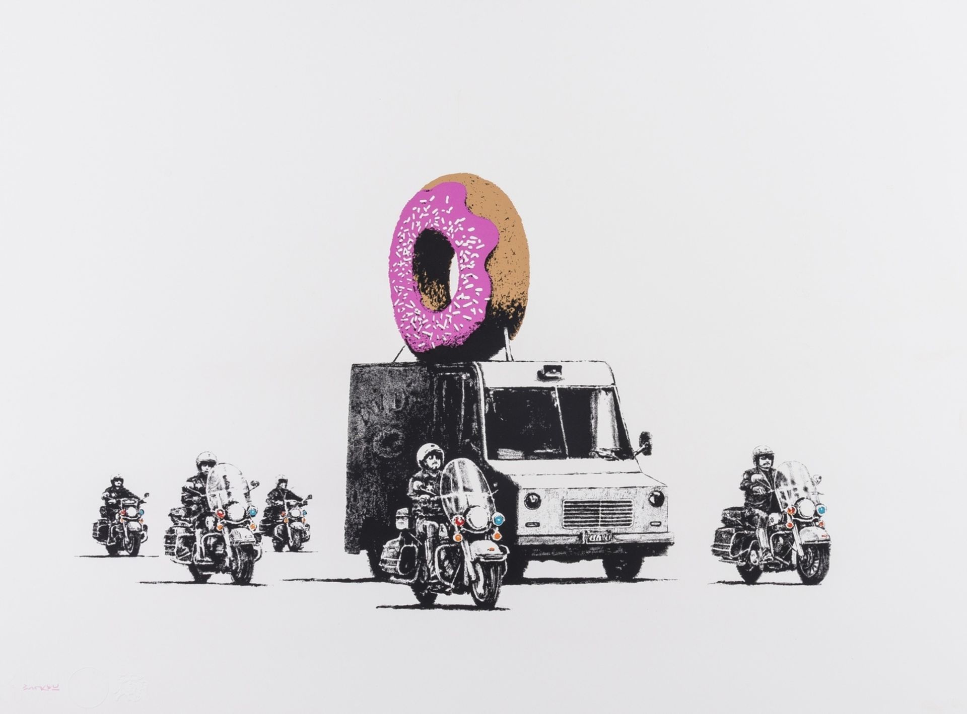 Banksy (b.1974) Donuts (Strawberry) (Signed)