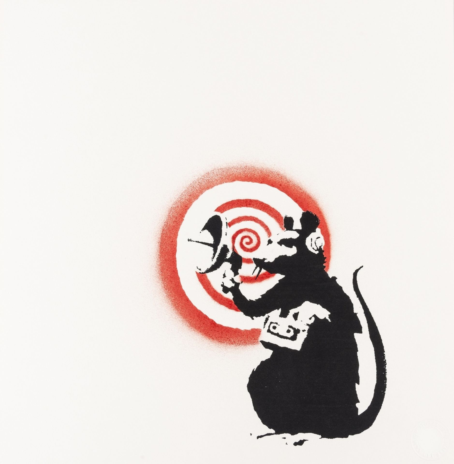 Banksy (b.1974) Radar Rat (hand sprayed)