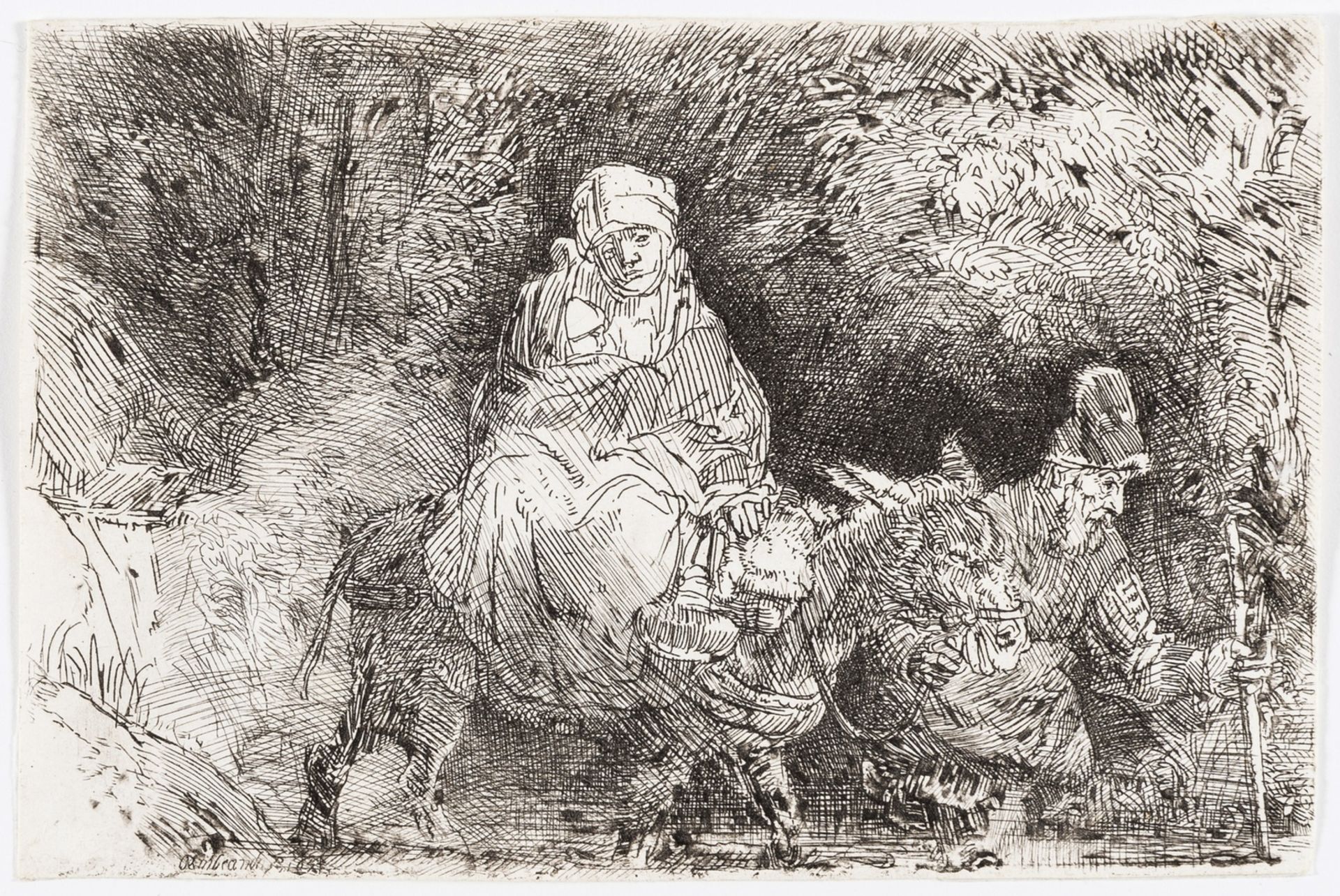 Rembrandt van Rijn (1606-1669) The Flight into Egypt: Crossing a Brook