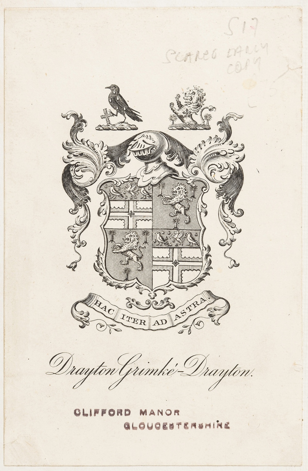 The Koran; commonly called The Alcoran of Mahomet, bookplate of Drayton-Grimké family, 1824.