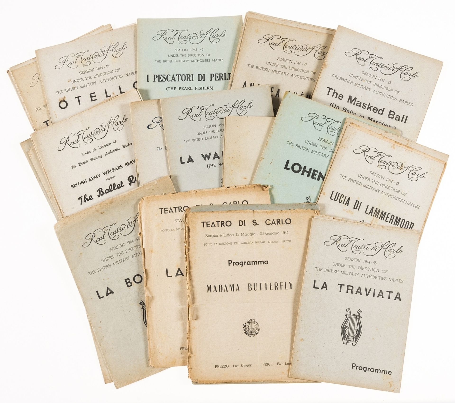 Opera and ballet.- A collection of c.35 ballet and opera programmes for the Real Teatro di Carlo, …