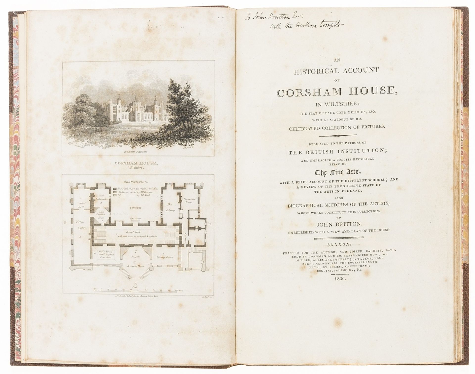 Wiltshire.- Catalogue of pictures.- Britton (John) An historical account of Corsham House, in …