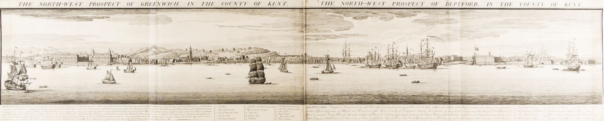London.- Buck (Samuel and Nathaniel) The North-West Prospect of Greenwich [joined with] The …