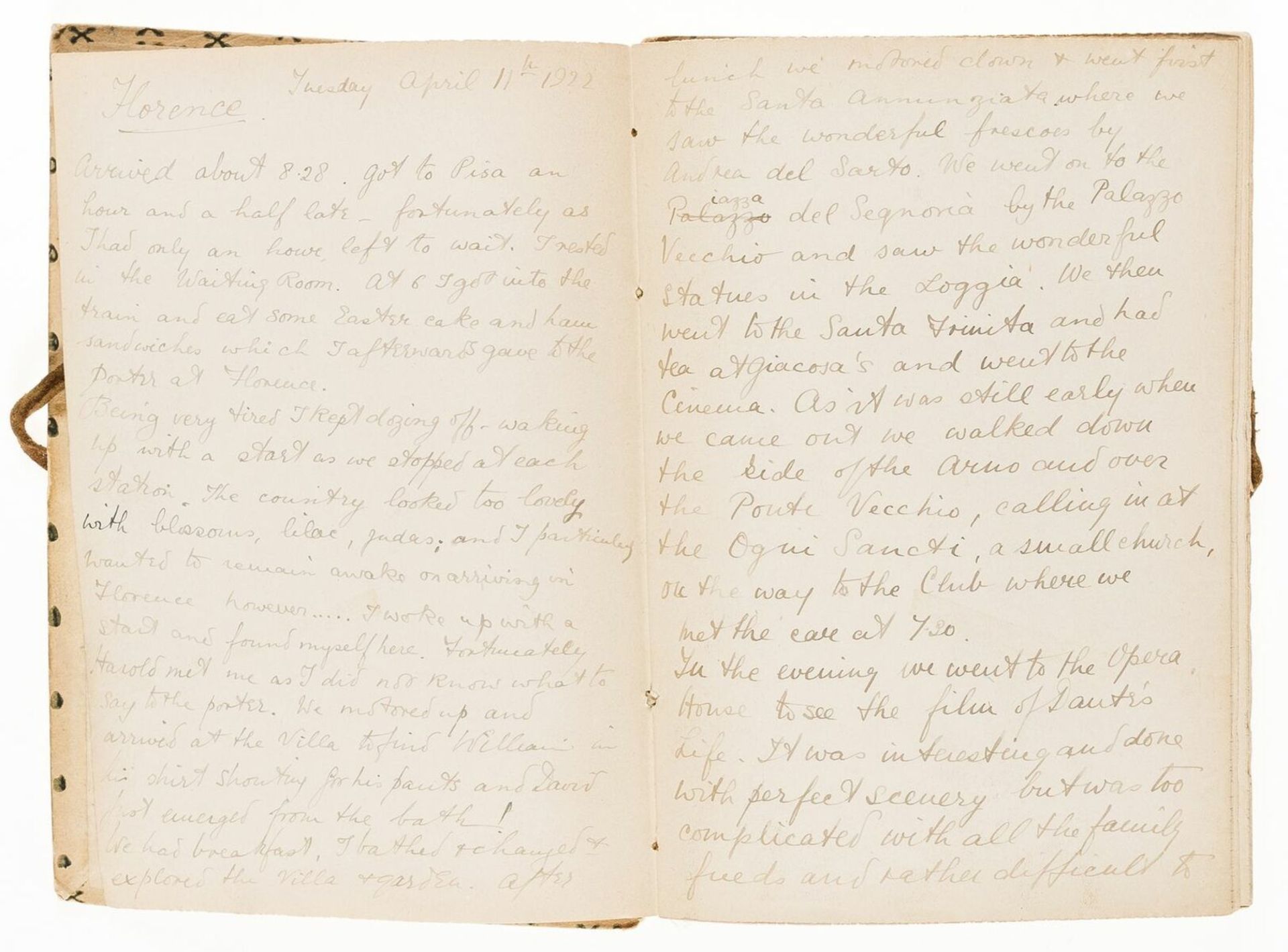 Acton (Harold).- Howard (Brian) Autograph journal of his stay in Florence with the Actons, with …