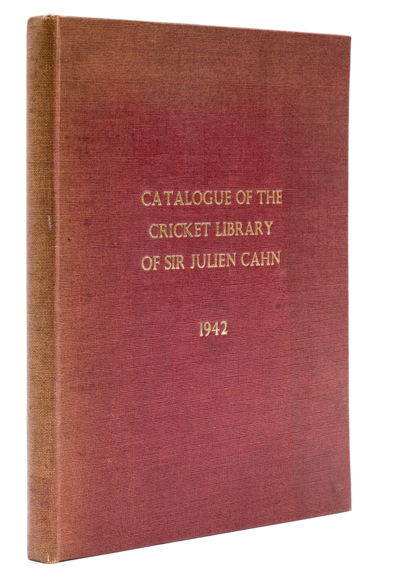 Cricket.- [Walker (V. W.)] Catalogue of the Cricket Library of Sir Julien Cahn, Bart., at Stanford …