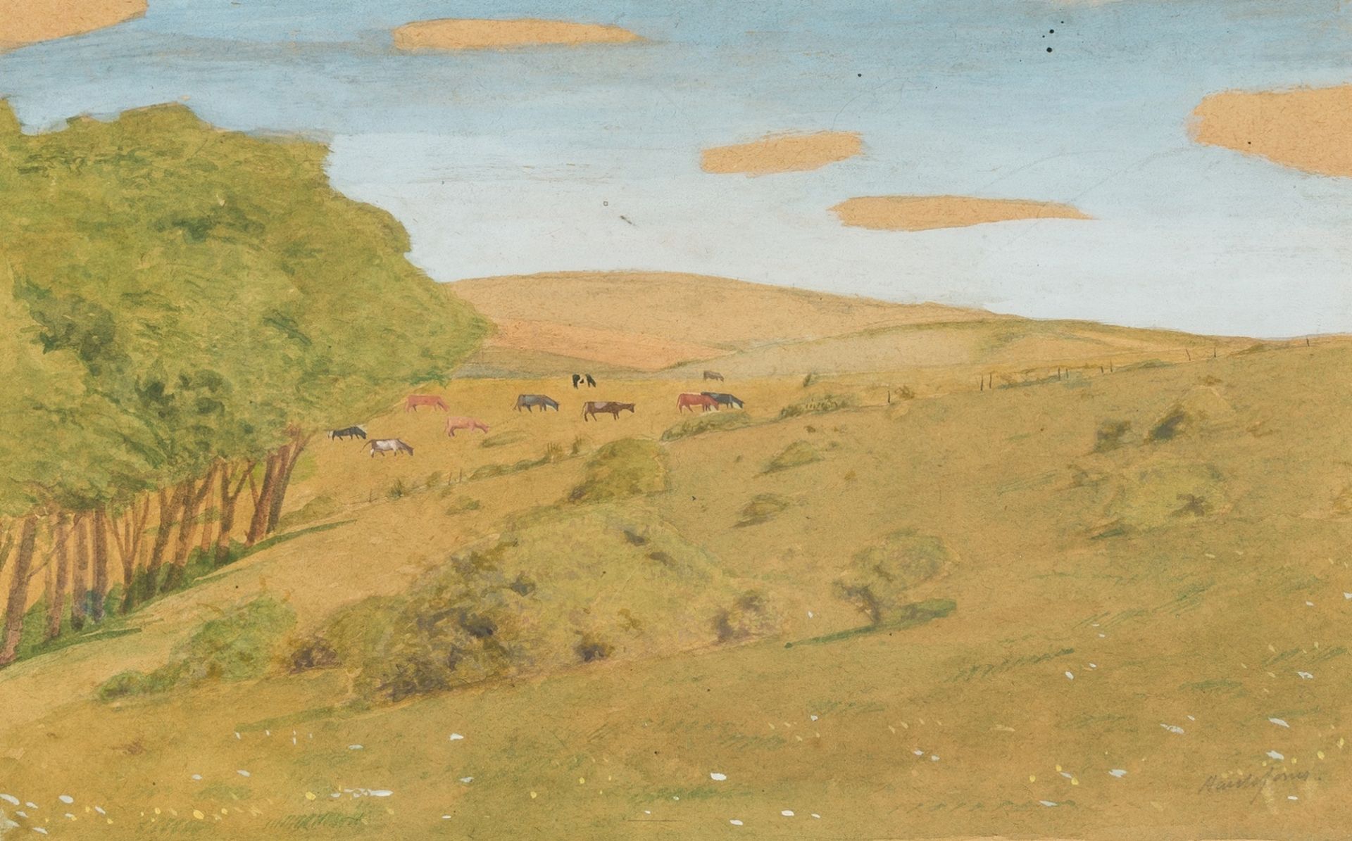 Jones (Harold) Denton, Sussex Downs, watercolour, 1927.