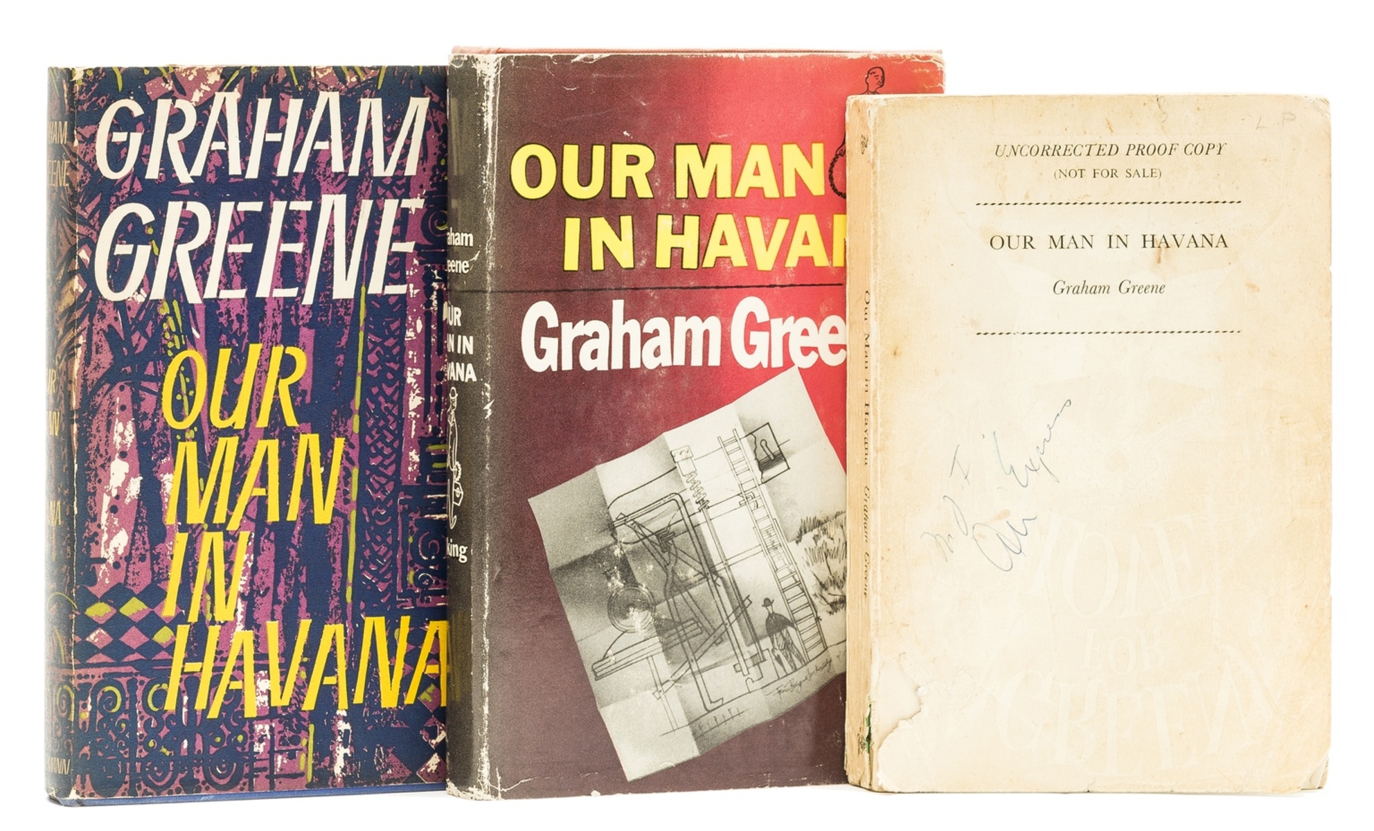 Greene (Graham) Our Man in Havana, uncorrected proof copy, 1958; and 2 others (3)