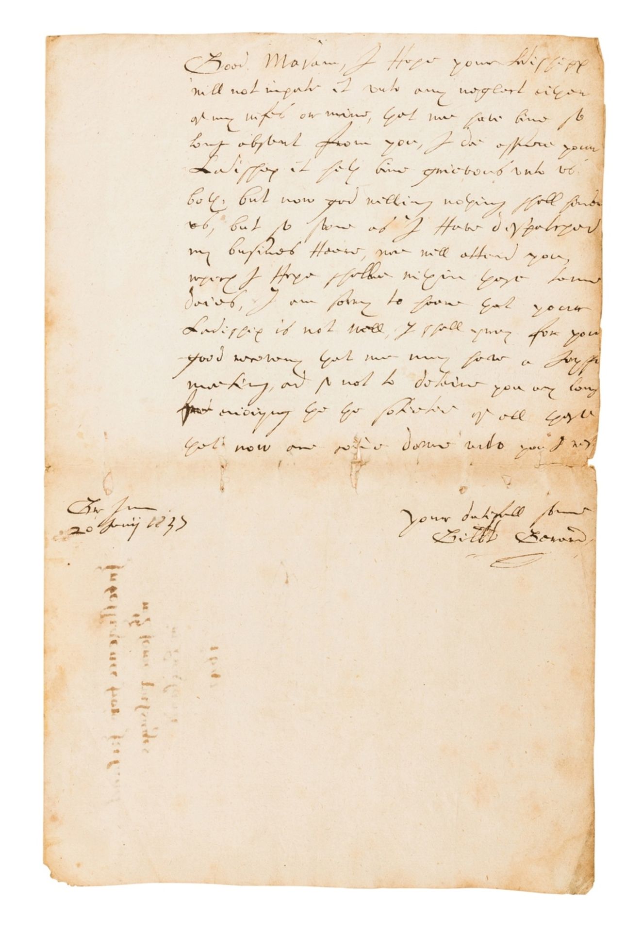 Parliamentarian politician.- Gerard (Gilbert) Autograph Letter signed to his Mother-in-Law Lady …