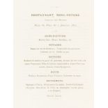 Siege of Paris (1870-1871).- Restaurant Noel-Peters. Menu du Diner du 1 Janvier 1871, Paris, [1871].