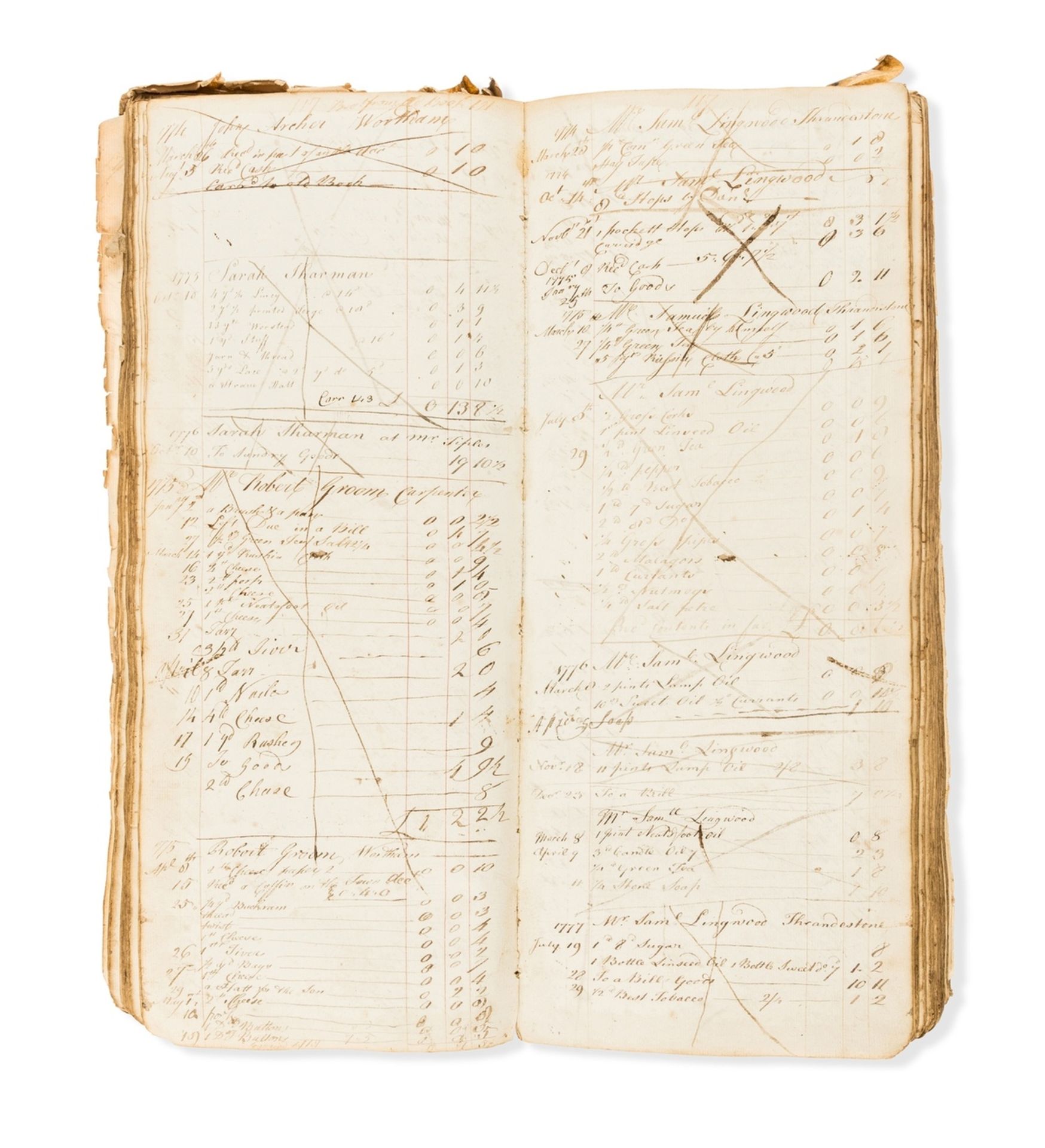 Suffolk.- ?Watts (Ambrose) Account Book, original vellum, 1772-80.