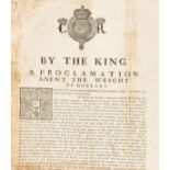 Scotland.- Charles I. A Proclamation Anent the Weight of Dollars, woodcut royal coat of arms at …