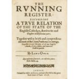 English monasteries and convents abroad.- Owen (Lewis) The Running Register: recording a True …